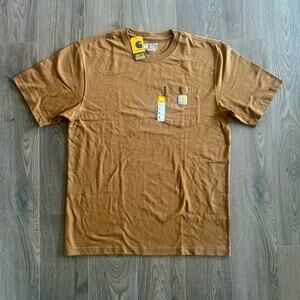 Carhartt Loose Fit Tshirt Heavyweight Pocket Men Medium Heathered Brown NEW